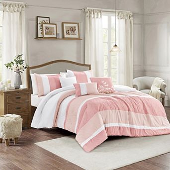 Pink Floral Comforter Set