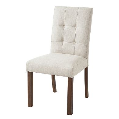 Pnronnc Modern 4pcs Dining Chairs Set Kitchen Side Chairs with Wood Legs and Fabric Back