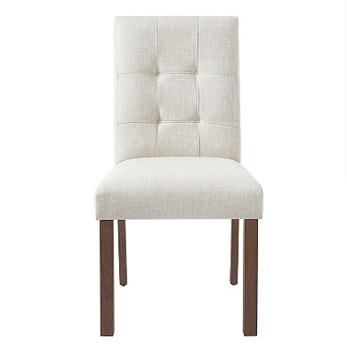 Pnronnc Modern 4pcs Dining Chairs Set Kitchen Side Chairs with Wood Legs and Fabric Back