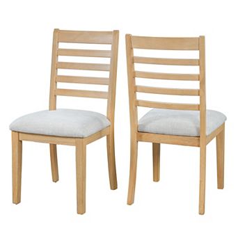 Pnronnc Slats Chairs Upholstered Dining Chairs 2 pc Farmhouse Dining Chairs Set Classic Armless Chair
