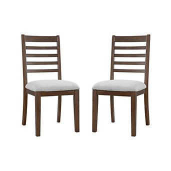 Pnronnc Slats Chairs Upholstered Dining Chairs 2 pc Farmhouse Dining Chairs Set Classic Armless Chair