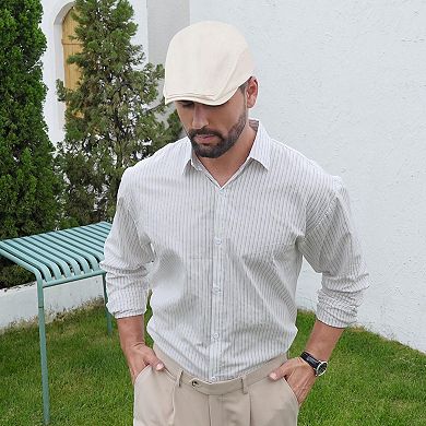 Men's Cotton Newsboy Flat Cap Size M