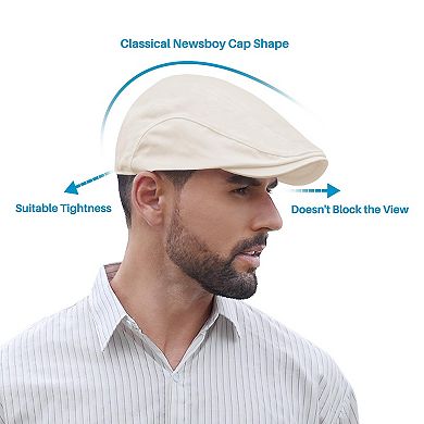 Men's Cotton Newsboy Flat Cap Size M