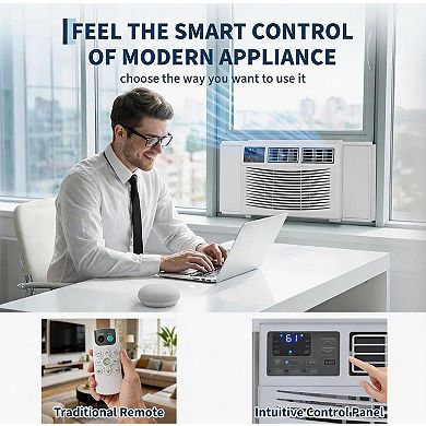 ANIXOL 10000 BTU Window Air Conditioner with Remote Control for Medium Rooms