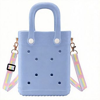 Mini Rubber Tote Bag Beach Charms Adjustable Strap
