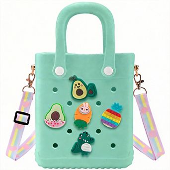 Mini Rubber Tote Bag Beach Charms Adjustable Strap