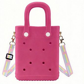 Mini Rubber Tote Bag Beach Charms Adjustable Strap