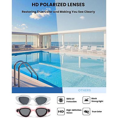2pcs Polarized Swim Goggles UV400 Anti Fog 180° View