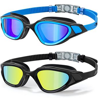 2 pc Polarized Swim Goggles UV400 Anti Fog 180° View