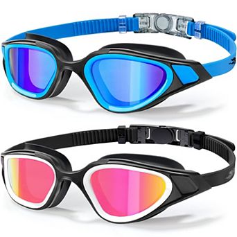 2 pc Polarized Swim Goggles UV400 Anti Fog 180° View