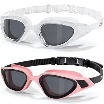 2 pc Polarized Swim Goggles UV400 Anti Fog 180° View
