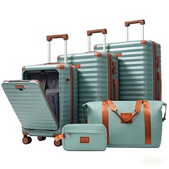 Trikiousd Luggage Sets 5 pc , Hardside Expandable Carry on Suitcase with Spinner Wheels TSA Lock