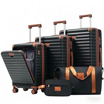 Trikiousd Luggage Sets 5 pc , Hardside Expandable Carry on Suitcase with Spinner Wheels TSA Lock