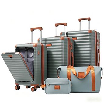 Trikiousd Luggage Sets 5 pc , Hardside Expandable Carry on Suitcase with Spinner Wheels TSA Lock