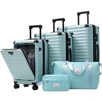 Trikiousd Luggage Sets 5 pc , Hardside Expandable Carry on Suitcase with Spinner Wheels TSA Lock