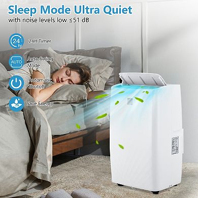 14000 BTU Portable Air Conditioner 3 In 1 AC Unit Cooling Fan Dehumidifier Remote