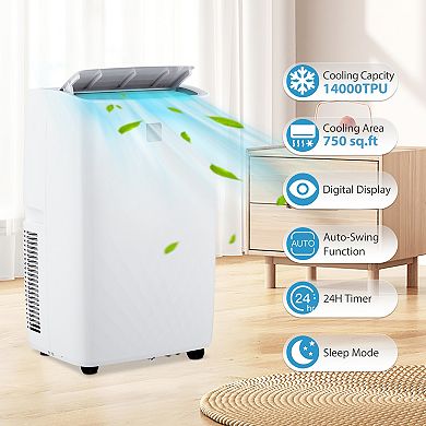 14000 BTU Portable Air Conditioner 3 In 1 AC Unit Cooling Fan Dehumidifier Remote