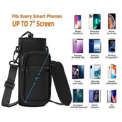 Neoprene Water Bottle Carrier Sling Pouch with Strap