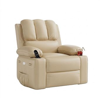Power Swivel Massage Recliner with Heat and Rocking Motion Electric Lounge Chair with USB Port
