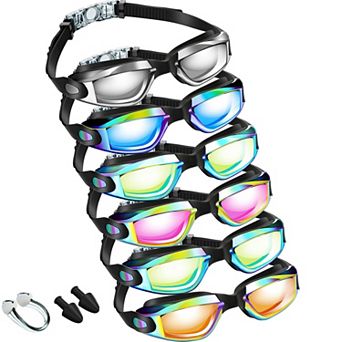 6 pc Swimming Goggles Anti Fog Ear Plugs Nose Clip No Leaking Protection