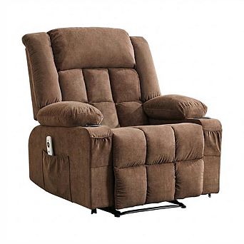 Massage Rocker Recliner Chair with Heat and Vibration Ergonomic Lounge Sofa with Cup Holders