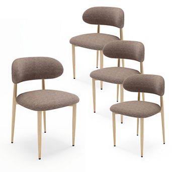 Pnronnc Upholstered Side Chairs Kitchen Chair Dining Chairs Set of 4, Farmhouse Accent Chairs Set