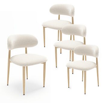 Pnronnc Upholstered Side Chairs Kitchen Chair Dining Chairs Set of 4, Farmhouse Accent Chairs Set