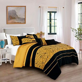 Yellow and Black Comforter Set