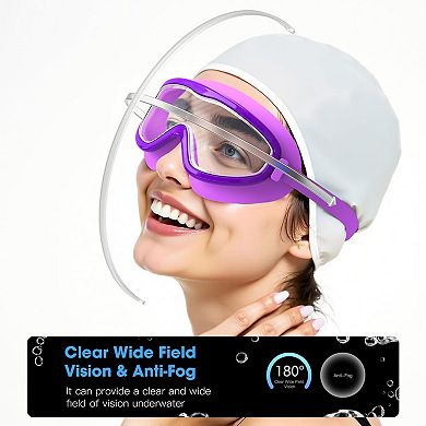 2pc Swim Goggles Adult Wide View UV Protection Clear Lens