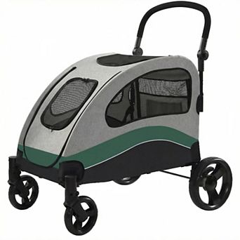 Folding Large Dog Stroller,Pet Wagon,Swivel Wheels,Adjustable Handle,Storage Pocket 160lbs Capacity