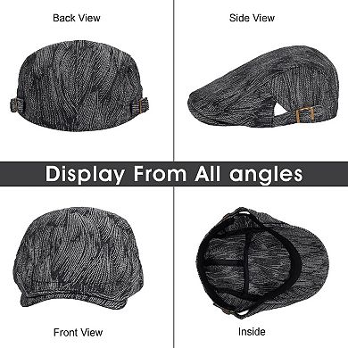 2-PC Set Men's Newsboy Hat Cotton Flat Hat