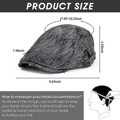 2-PC Set Men's Newsboy Hat Cotton Flat Hat
