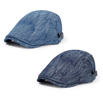 2 pc Set Men's Newsboy Hat Cotton Flat Hat