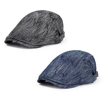 2 pc Set Men's Newsboy Hat Cotton Flat Hat