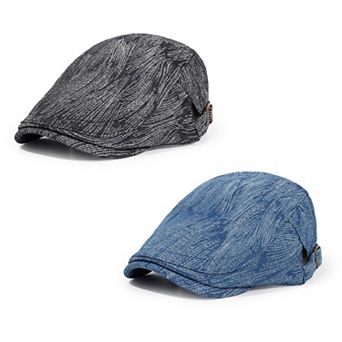 2 pc Set Men's Newsboy Hat Cotton Flat Hat