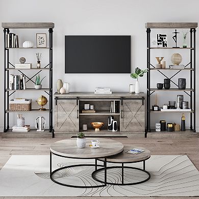 6-Tier Bookshelf Metal Frame for Living Room Sturdy Storage Organizer