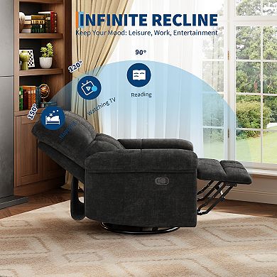 Lazy Recliner Chair Manual Swivel Rocker Single Sofa High Back Armrests