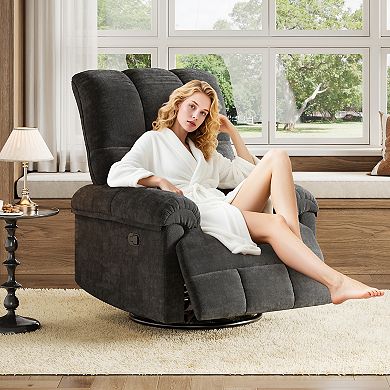 Lazy Recliner Chair Manual Swivel Rocker Single Sofa High Back Armrests