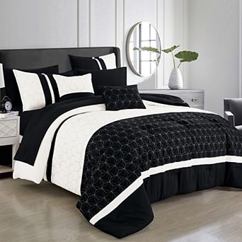 Black and White Comforter Set with Sheets