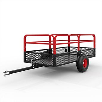 ATV UTV Trailer Tow Behind Dump Cart, 1600 lbs 22 Cubic Feet Garden Trailer Pull Behind