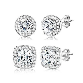 Crystal Stud Earrings Set