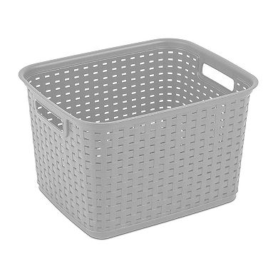 Tall Weave Woven Plastic Storage Baskets With Handles Gift Basket 6pc
