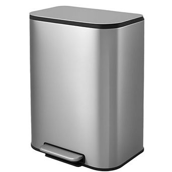 ANIXOL Stainless Steel Step-On Trash Can with Soft-Close Lid，Foot Pedal