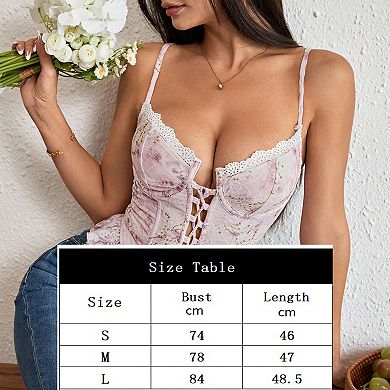 Women Corset Tops Bustier Shapewear Crop Top Strap Corset Bustier Top