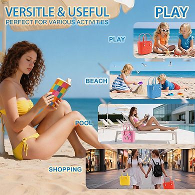 Rubber Tote Bag Beach Travel Handbag Work