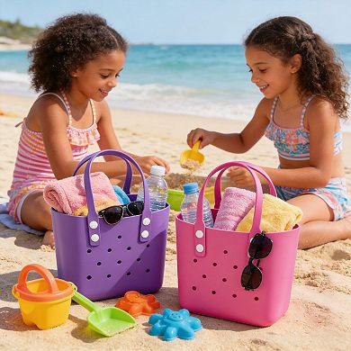 Rubber Tote Bag Beach Travel Handbag Work