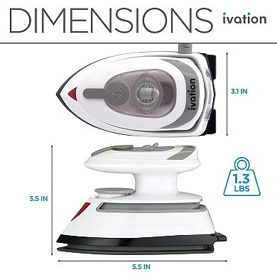 Ivation Travel Steam Iron, Dual Voltage Mini Portable Iron with Nonstick Soleplate