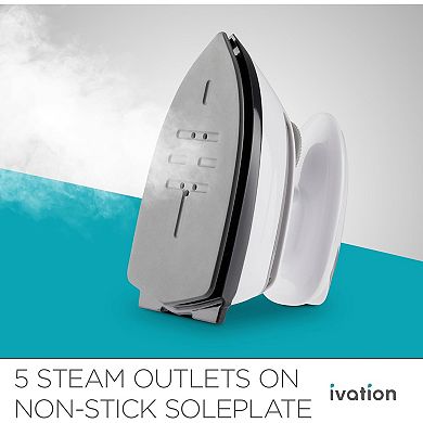 Ivation Travel Steam Iron, Dual Voltage Mini Portable Iron with Nonstick Soleplate