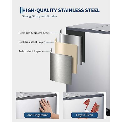 ANIXOL 16 Gallon Dual Compartment Stainless Steel Trash Can，Foot Pedal