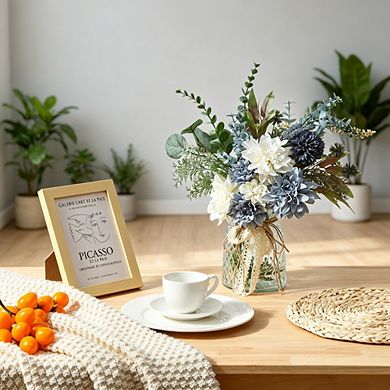 Artificial Floral Arrangement in Vase, Faux Flower Table Centerpiece for Room Decor